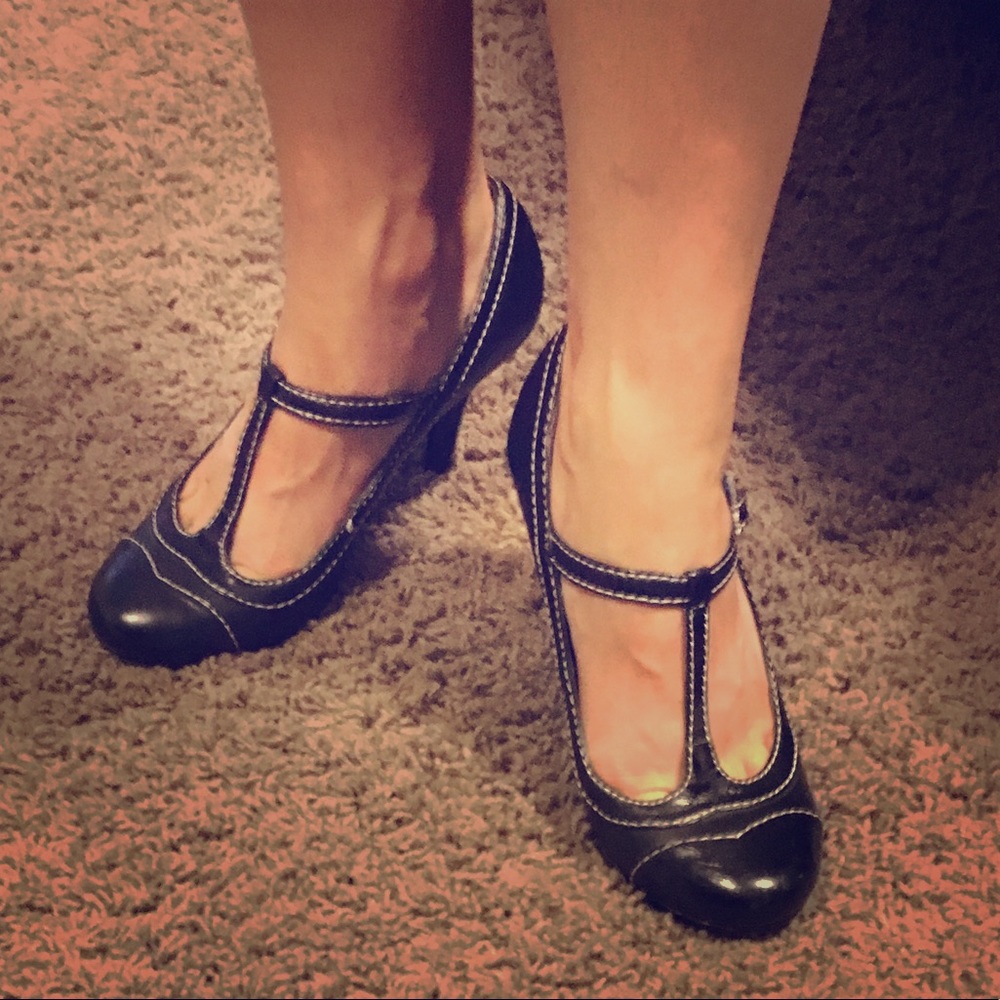 Fergalicious Strappy Black High heels